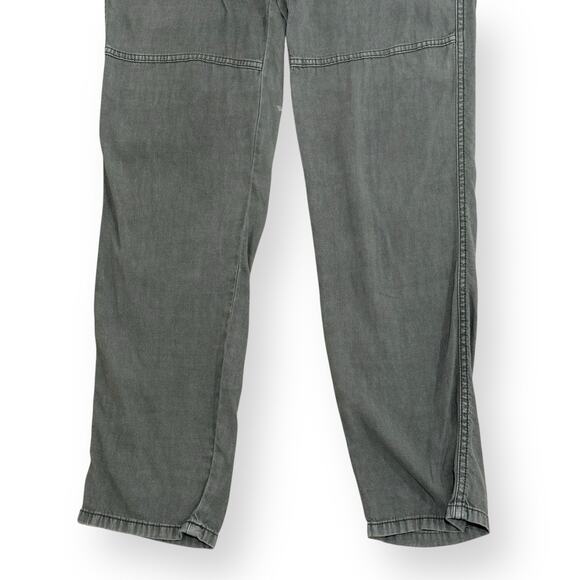 American Eagle Army Green Linen Blend Cargo Pants Womens 4 Distressed Grunge - Picture 3 of 15